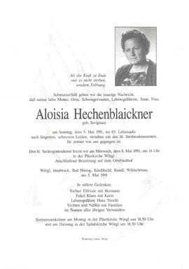Hechenblaikner Aloisia geb. Sevignani G