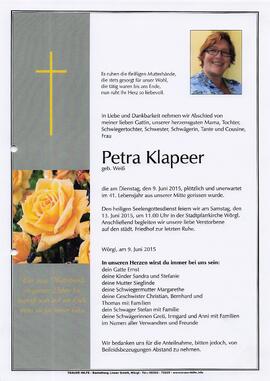 Klapeer Petra geb. Weiss