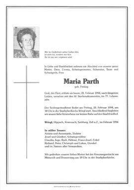 Parth Maria geb. Freitag G