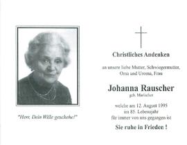 Rauscher Johanna geb. Mariacher