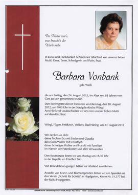 Vonbank Barbara geb. Weiß G