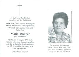 Wallner Maria geb. Sandbichler