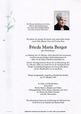 Berger Maria Frieda geb. Wechselberger