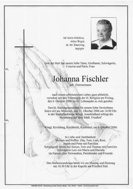 Fischler Johanna geb. Zimmermann