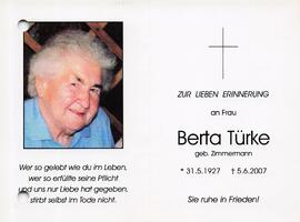 Türke Berta geb. Zimmermann