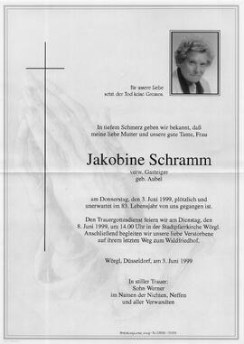 Schramm Jakobine geb. Aubel G