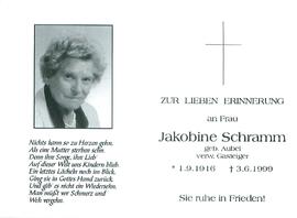 Schramm Jakobine geb. Aubel