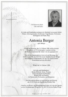 Berger Antonia geb. Bolego G