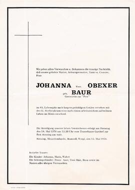 Obexer Johanna geb. Baur G