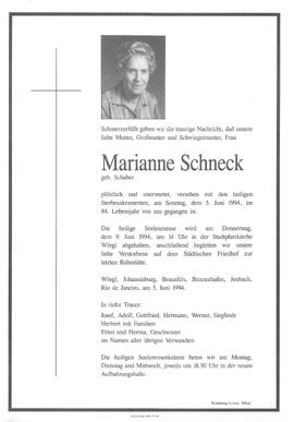 Schneck Marianne geb. Schaber G