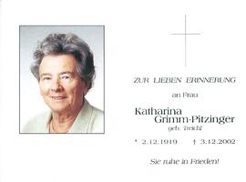 Grimm-Pitzinger Katharina geb. Treichl