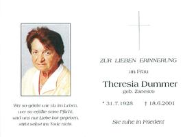Dummer Theresia geb. Zanesco