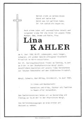 Kahler Lina G