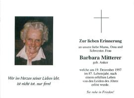 Mitterer Barbara geb. Anker
