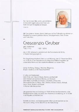Gruber Crescenzia geb. Stolzlechner