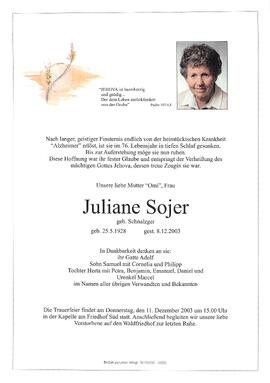 Sojer Juliane geb. Schnalzger G