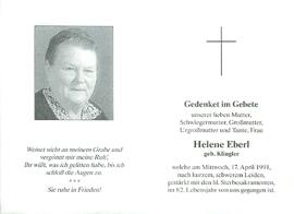Eberl Helene geb. Klingler