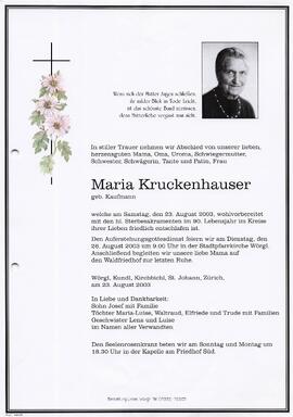 Kruckenhauser Maria geb. Kaufmann