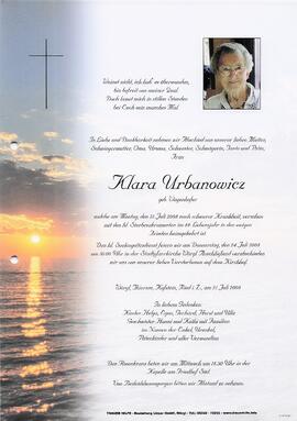 Urbanowicz Klara geb. Wagenhofer G