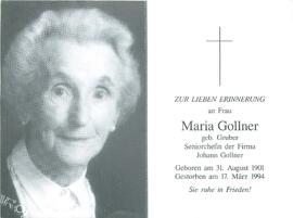 Gollner Maria geb. Gruber
