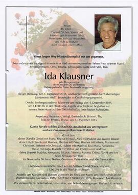 Klausner Ida geb. Pompermajer
