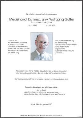 Gütter Wolfgang Medizinalrat Dr. med. univ. G