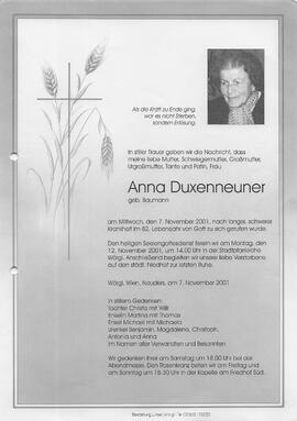 Duxenneuner Anna geb. Baumann