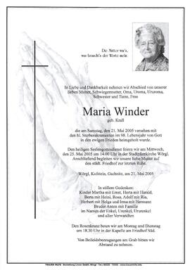 Winder Maria geb. Krall G