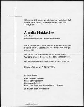 Haidacher Amalia geb. Thaler
