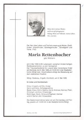 Rettenbacher Maria geb. Widmann G