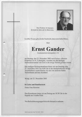 Gander Ernst G