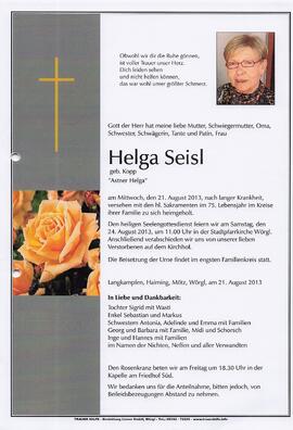 Seisl Helga geb. Kopp G