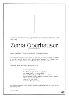 Oberhauser Zenta geb. Weichselbraun G