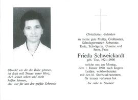 Schweickardt Frieda geb. Tiso