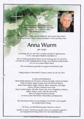 Wurm Anna geb. Loinger G