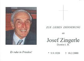 Zingerle Josef