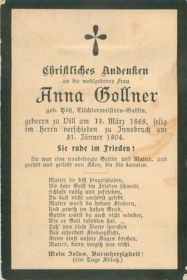 Gollner Anna geb. Hök