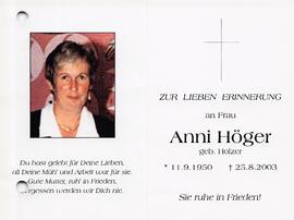 Höger Anni geb. Holzer