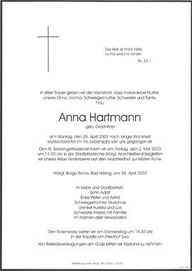 Hartmann Anna geb. Gradnitzer G