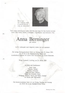 Berninger Anna geb. Becker G