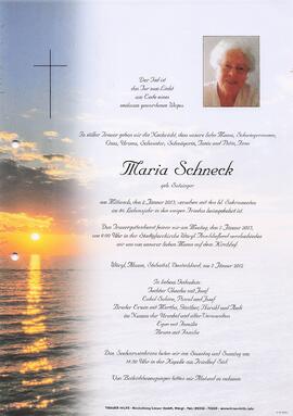 Schneck Maria geb. Satzinger
