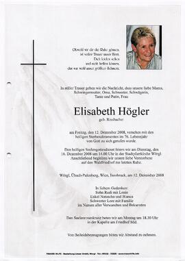 Högler Elisabeth geb.Rissbacher