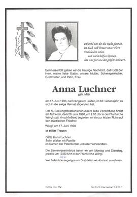 Luchner Anna geb. Mair G