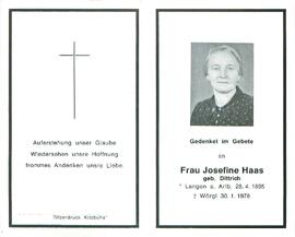 Haas Josefine geb. Dittrich