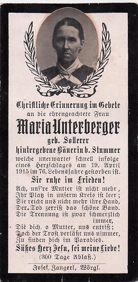 Unterberger Maria geb. Sollerer