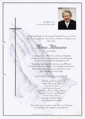 Altmann Anna geb. Langhofer g