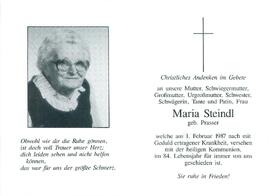 Steindl  Maria geb. Prasser