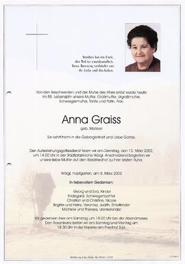 Graiss Anna geb. Malleier G