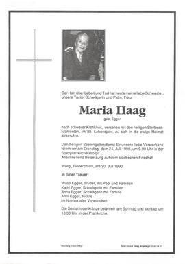 Haag Maria geb. Egger G