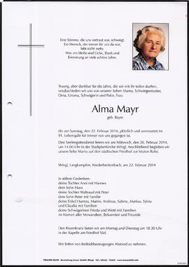 Mayr Alma geb. Bayer G